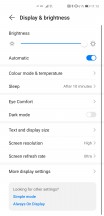 Display settings - Huawei Mate 40 Pro review