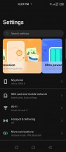 Settings menu and suggestion carousel - Infinix Zero 8 review