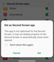Second screen apps whitelist - LG Wing 5G review