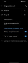 Biometrics security options - OnePlus 8 review