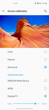 Screen calibration options - OnePlus Nord review
