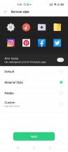 Icon style settings - Oppo F17 Pro hands-on review