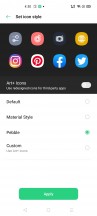 Icon style settings - Oppo F17 Pro hands-on review