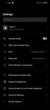 Settings menu - Oppo Find X2 review