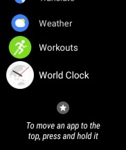 Oppo ColorOS-style app drawer vs standard Wear OS carousel - Oppo Watch review