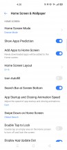 Homescreen settings - Realme 6 Pro review