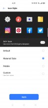 Icon settings - Realme 6 Pro review