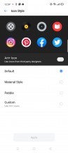 Customizing system and icons - Realme 6i review