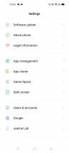 Settings menu - Realme 7 5G review