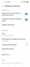 Notifications and status bar - Realme 7 5G review