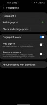 Biometric security options - Samsung Galaxy A21s review