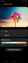 Color modes and custom white point - Samsung Galaxy A31 review