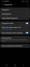 Biometric security options - Samsung Galaxy A41 review