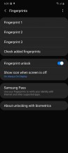 Biometrics and Always-on display options - Samsung Galaxy S10 Lite review