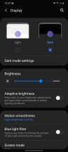Display settings - Samsung Galaxy S20 review
