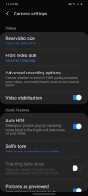 Camera main settings - Samsung Galaxy S20 review