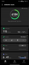 Samsung Health app home screen and weekly activity summary - Samsung Galaxy Watch3 review