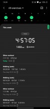 Samsung Health app home screen and weekly activity summary - Samsung Galaxy Watch3 review