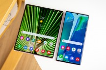 Samsung Galaxy Z Fold2 next to Galaxy Note20 Ultra - Samsung Galaxy Z Fold2 review