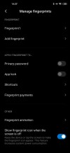 Fingerprint options - Xiaomi Mi 10 5g review