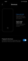 Fingerprint shortcuts - Xiaomi Mi 10 5g review