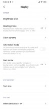 Display settings - Xiaomi Mi 10 Lite 5G review