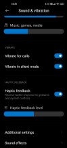 Haptic feedback level settings - Xiaomi Mi 10 Pro long-term review