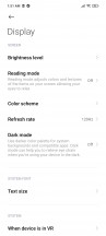 Display settings - Xiaomi Mi 10T Lite 5G review