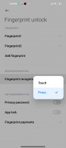 Fingerprint reader settings - Xiaomi Mi 10T Pro 5G review