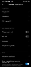 Fingerprint options - Xiaomi Mi Note 10 Lite review