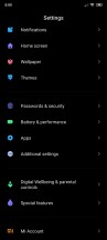 General settings menu - Xiaomi Poco F2 Pro review