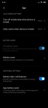 Battery menu options - Xiaomi Poco F2 Pro review