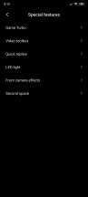 Special features menu - Xiaomi Poco F2 Pro review