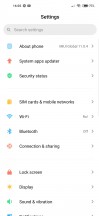 General settings menu - Xiaomi Redmi Note 9 review