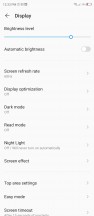 Display settings - Zte Axon 20 5g review