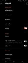 Advanced settings menu - Asus ROG Phone 5 review