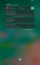 Notification shade, quick toggles, recent apps, general settings menu - Huawei MatePad 11 review