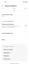Display settings - Oppo Reno6 5G review