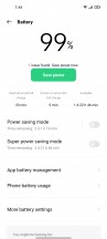 Battery and charging menu - Oppo Reno6 5G review