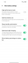 Battery and charging menu - Oppo Reno6 5G review
