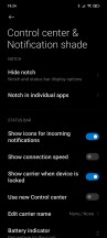 Control center and gesture navigation settings - Poco X3 NFC long-term review
