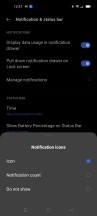 Notifications and status bar settings - Realme 8 review