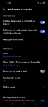 Notifications and status bar settings - Realme 8s 5G review