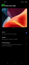 Display color profiles and temperature slider - Realme X7 Max 5G review