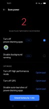 Battery and Performance settings - Realme X7 Max 5G review
