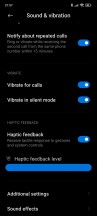 Haptic feedback settings - Xiaomi Redmi Note 10 Pro long-term review