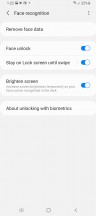 Security and fingerprint settings - Samsung Galaxy A22 5G review