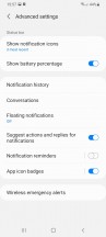 Notifications, quick toggles and notification history - Samsung Galaxy A22 review