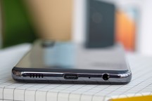 Loudspeaker, USB-C port, mic, and headphone jack on the bottom - Samsung Galaxy A32 review