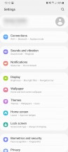 Settings menu - Samsung Galaxy S20+ long-term review